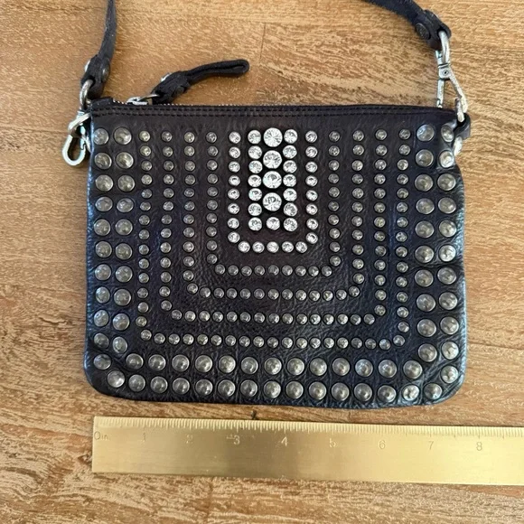 Campomaggi studded black leather crossbody *NEW* - Picture 7 of 7